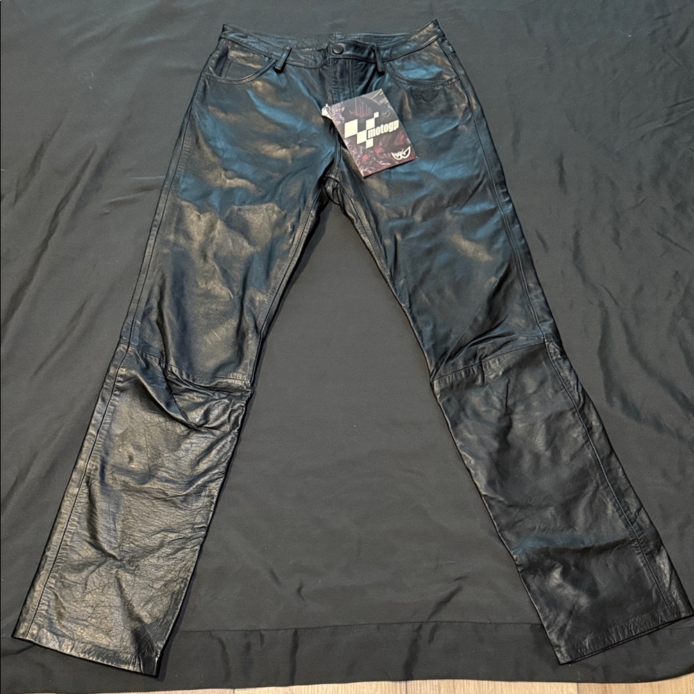 Black Leather Boot Cut Pants